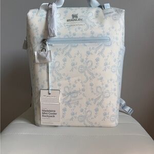 LoveShackFancy White and Blue Backpack